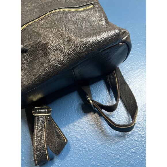 S-Zone Black Pebbled Leather Backpack - Picture 5 of 11